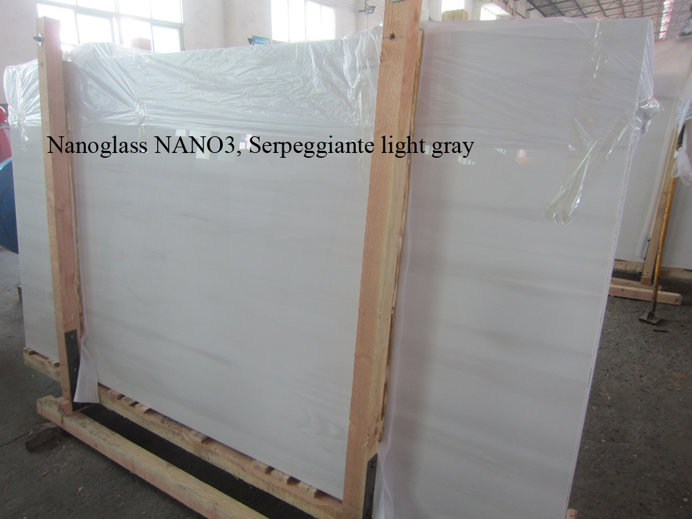 China Grey Serpeggiante White Wood Nanoglass