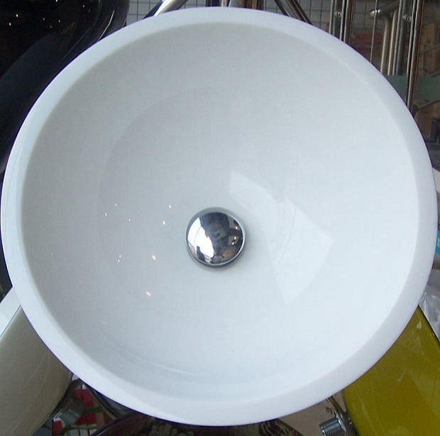 White nano glass sink basin