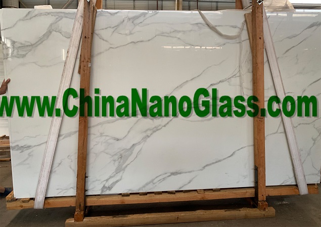 Calacatta White Marble Nano Glass